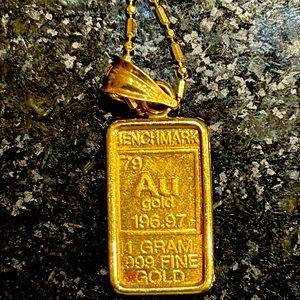 Benchmark 1g Periodic Table Pendant with 14k Beaded Necklace!